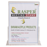 Rasper A5 Acrylic Display Stand Sign & Menu Card Holder Portrait Size Acrylic Meeting Stand Heavy Quality Appointment Stand Paper Holder Tent Card Holder (A5 Portrait, 8.5x6 Inches)