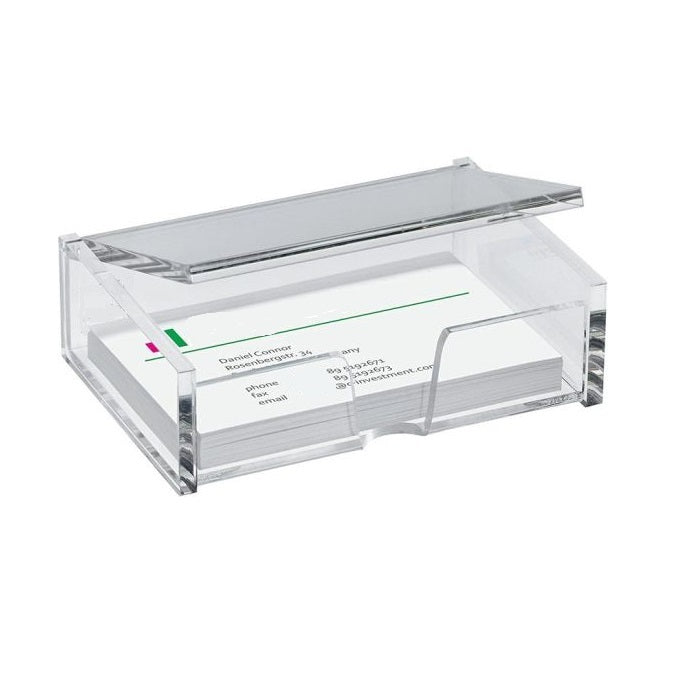 Rasper Premium Acrylic Business Card Holder Acrylic Visiting Card Holder For Office Table Stand Cum Organizer Clear Transparent Business Card Holder