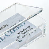 Rasper Premium Acrylic Business Card Holder Acrylic Visiting Card Holder For Office Table Stand Cum Organizer Clear Transparent Business Card Holder Display for Desk Table (10x6x3 cms)