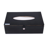 Rasper Black Leather Tissue Box Holder for Car Napkin Holder Tissue Paper Dispenser Facial Tissue Holder for Home & Office with Magnetic Closure