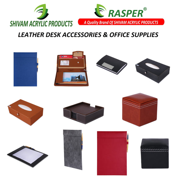 LEATHER DESK ACCESSORIES & OFFICE SUPPLIES