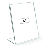 Rasper A4 Acrylic Display Stand Paper Holder Tent Card Holder Sign Holder L Shape Display Stand Acrylic Menu Holder (A4, Portrait) 12x8.5 Inches, 3MM
