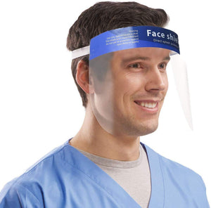 Rasper Protective Face Shield With Elastic Strap Facial Transparent Cover, 300 Micron-Pack Of 100 Pc