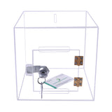 Rasper Transparent Acrylic Donation Box, Daan Patra, Drop Box, Ballot Box (Small Size 6x6x6 Inches, Square Shape) Premium Quality with Lock Facility