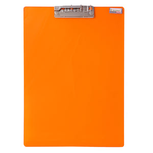 Rasper Orange Acrylic Clip Board Exam Pad for School & Office Unbreakable Writing Pad Student Exam Board Big Size (14x10 Inches)