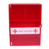 Rasper Acrylic First Aid Box Emergency Medical Box First Aid Kit Box for Home School & Office Wall Mountable Multi Compartment Heavy Acrylic First Aid Box (Red & Transparent) - 12x9x4.5 Inches