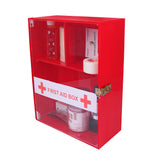 Rasper Acrylic First Aid Box Emergency Medical Box First Aid Kit Box for Home School & Office Wall Mountable Multi Compartment Heavy Acrylic First Aid Box (Red & Transparent) - 12x9x4.5 Inches