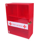 Rasper Acrylic First Aid Box Emergency Medical Box First Aid Kit Box for Home School & Office Wall Mountable Multi Compartment Heavy Acrylic First Aid Box (Red & Transparent) - 12x9x4.5 Inches