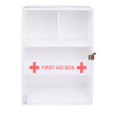 Rasper Acrylic First Aid Box Emergency Medical Box First Aid Kit Box for Home School & Office Wall Mountable Multi Compartment Heavy Acrylic First Aid Box (White & Transparent) - 12x9x4.5 Inches
