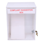 Rasper Acrylic Letter Box Wall Hanging for Home & Office Acrylic Mailbox with Lock Acrylic Suggestion Box for Office Acrylic Complaint Box for School (Wall Mounted) 12x9x4.5 Inches White & Transparent