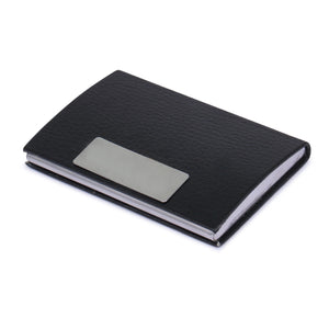 Rasper Black Genuine Leather & Stainless Steel Credit Card Holder Business Card Holder ATM Wallet Card Holder with Magnetic Closure for Men & Women