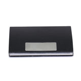 Rasper Black Genuine Leather & Stainless Steel Credit Card Holder Business Card Holder ATM Wallet Card Holder with Magnetic Closure for Men & Women