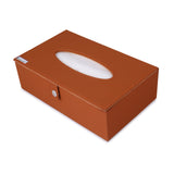 Rasper Brown Leather Tissue Box Holder for Car Napkin Holder Tissue Paper Dispenser Facial Tissue Holder for Home & Office with Magnetic Closure