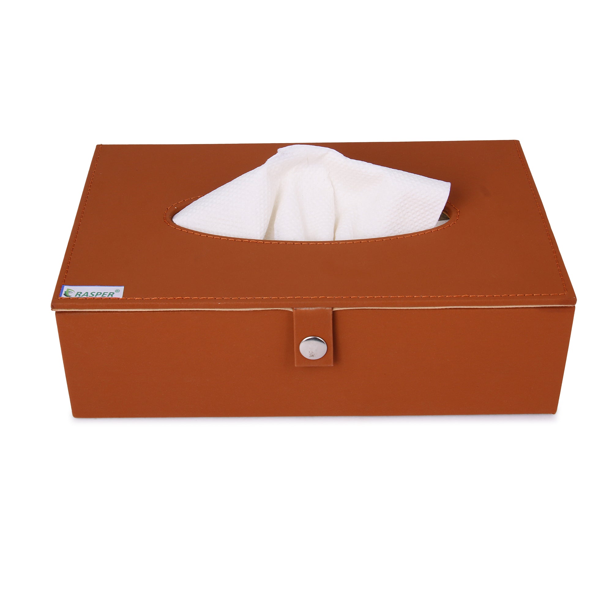 YFXOHAR Leather Tissue Box Holder/Rectangular Napkin Holder/Tissue Paper  Case Dispenser/Facial Tissue Holder with Magnetic Bottom for Home Office Car