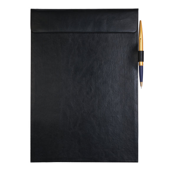 Rasper Black Extra Soft Premium Leather Clipboard Exam Pad Document Holder for Business Meeting Magnetic Writing Pad with Pen Holder Drawing & Signature Conference Pad A4 (14x10 Inches / 35.5x25.5 Cms)