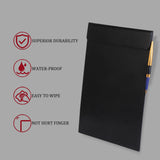 Rasper Black Extra Soft Premium Leather Clipboard Exam Pad Document Holder for Business Meeting Magnetic Writing Pad with Pen Holder Drawing & Signature Conference Pad A4 (14x10 Inches / 35.5x25.5 Cms)