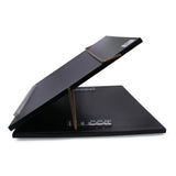 Rasper Black Genuine Leather Table Top Elevator Writing Desk Pad Adjustable Height Portable Laptop Table Reading Stand (Small Size 16x12 Inches) 12MM