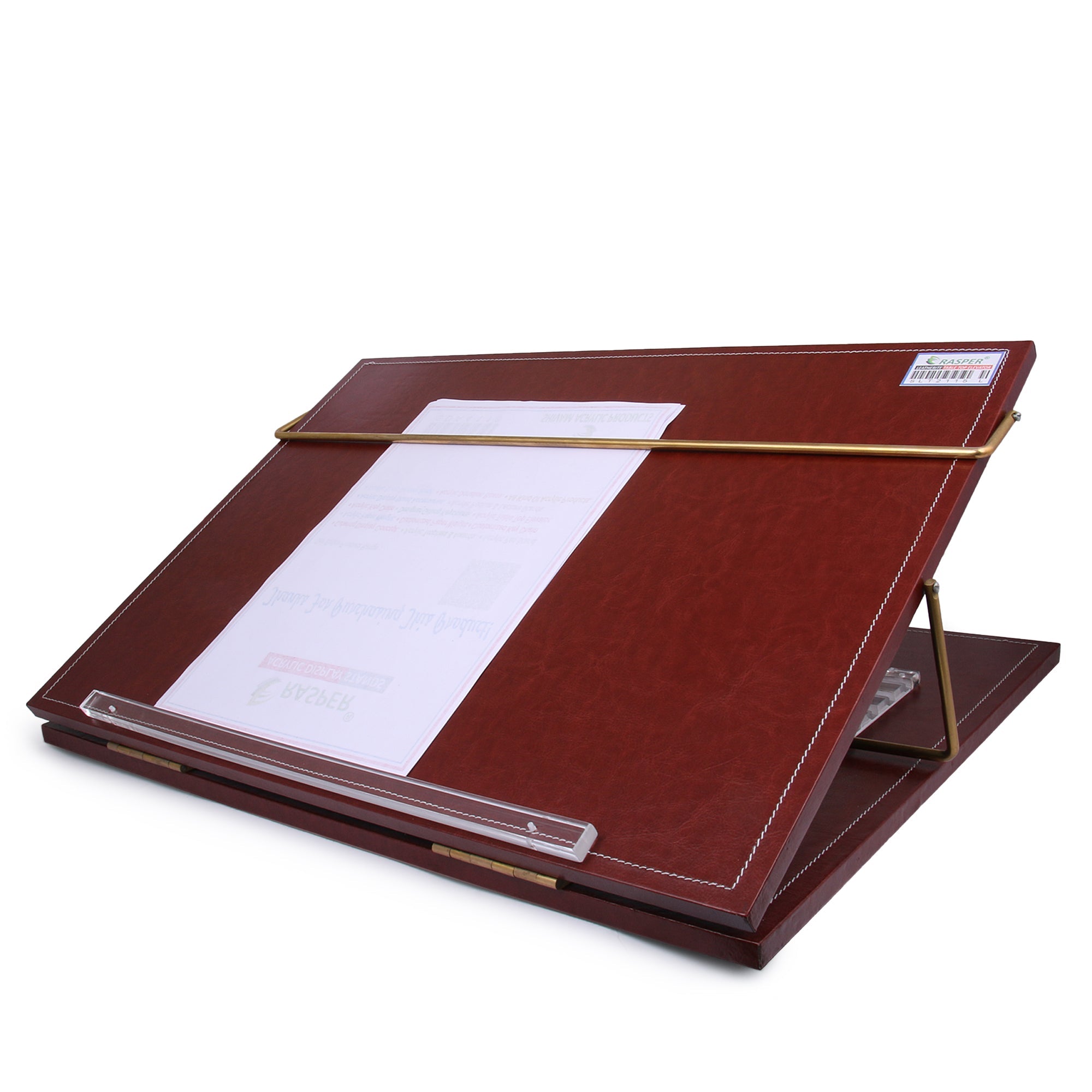 Rasper Brown Genuine Leather Table Top Elevator Writing Desk Pad