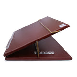 Rasper Brown Genuine Leather Writing Desk Table Top Elevator Adjustable Height Book Reading Desk Office Table Top Stand (Small Size 16x12 Inches) 12MM