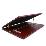 Rasper Brown Genuine Leather Writing Desk Table Top Elevator Adjustable Height Book Reading Desk Office Table Top Stand (Small Size 16x12 Inches) 12MM