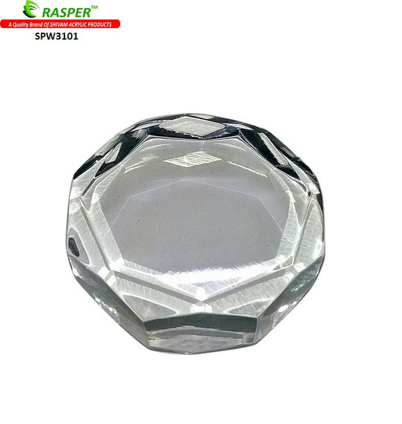 Rasper Designer Acrylic Paper Weight Clear Transparent Diamond Paper Weight Stylish Paper Weight For Office & Gifting (2.5x2.5x1 Inches)