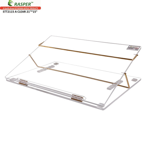 Rasper Clear Acrylic Writing Desk Table Top Elevator (STANDARD SIZE 21x15 Inches) Extra Heavy 10MM Premium Quality With 1 year Warranty