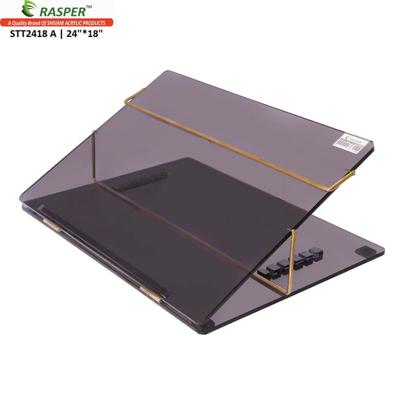 Rasper Smoke Acrylic Writing Desk Table Top Elevator (BIG SIZE 24x18 Inches) 8MM Premium Quality With 1 year Warranty