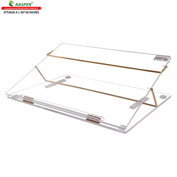 Rasper Clear Acrylic Writing Desk Table Top Elevator (EXTRA BIG SIZE 30x18 Inches) Most Heavy 12MM Premium Quality With 1 Year Warranty