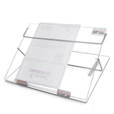 Shicrylic Clear Polystyrene Writing Desk Table Top Elevator With Adjustable Height Book Reading Stand Portable Laptop Table (Small Size 15x12 Inches)